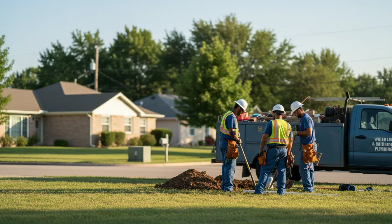 Residential water line and bathroom plumbing service in Melba, ID